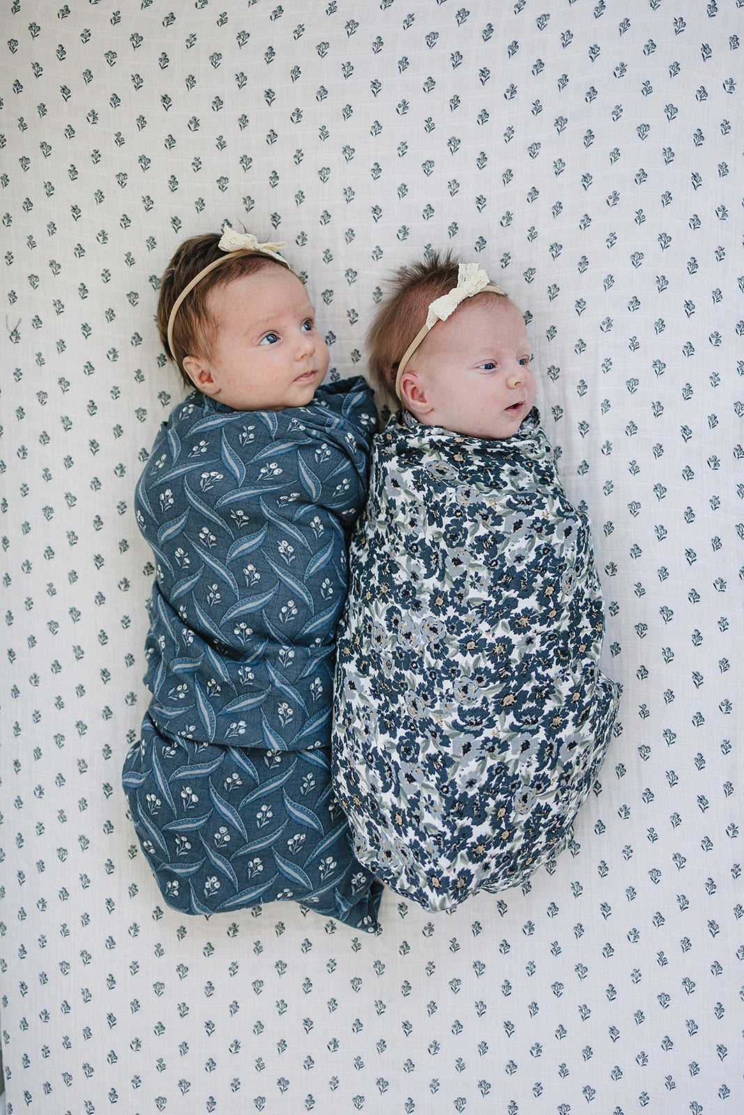 Navy Berry Muslin Swaddle Blanket