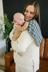 Navy Plaid Muslin Burp Cloth