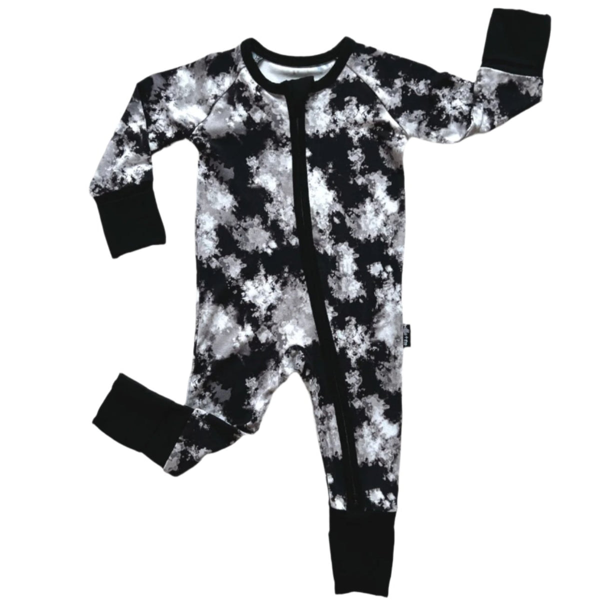 Zip Romper - Black Tie Dye