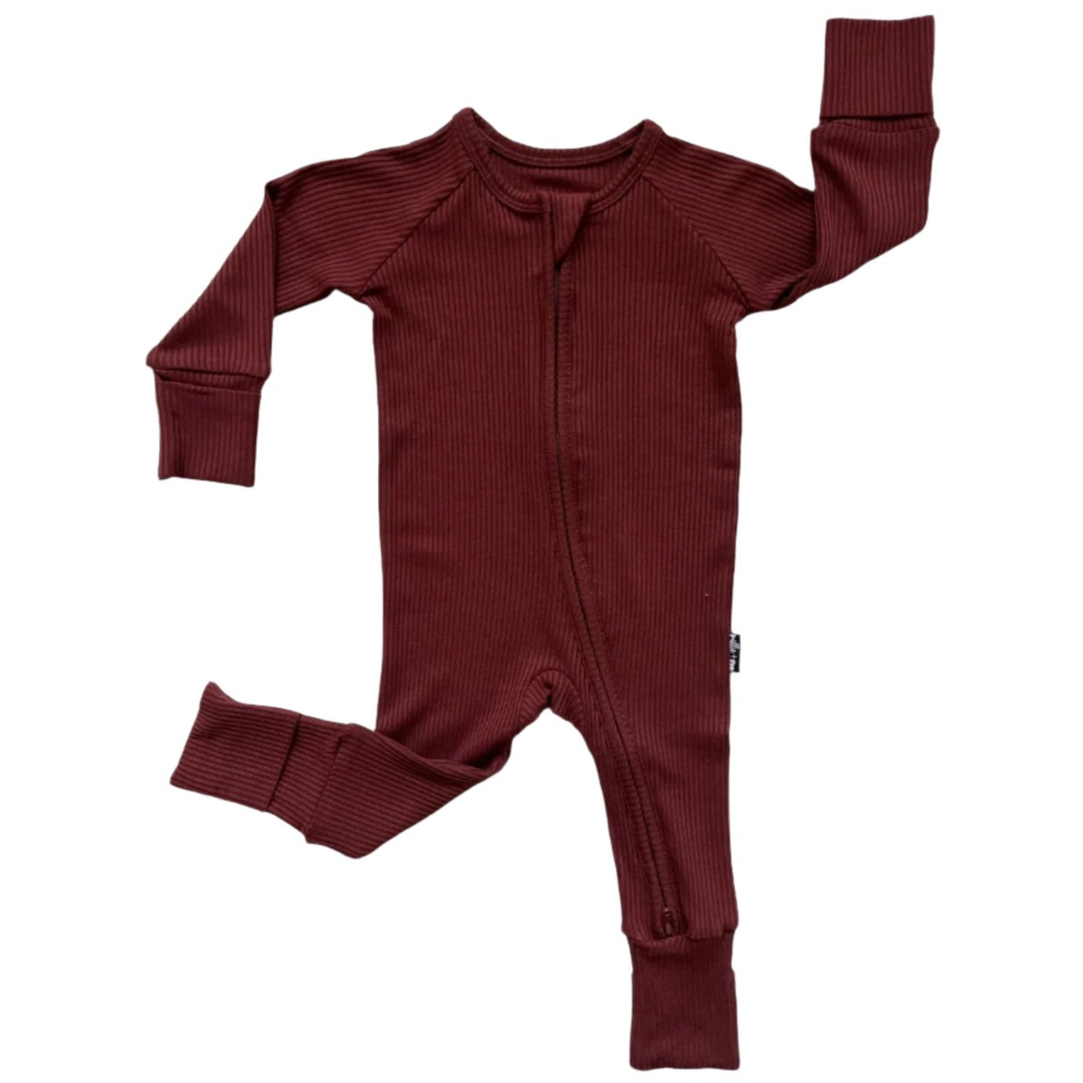 ZIP ROMPER - Oxblood Ribbed