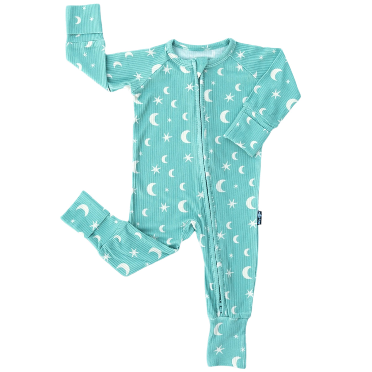 ZIP ROMPER - Moon + Stars Ribbed