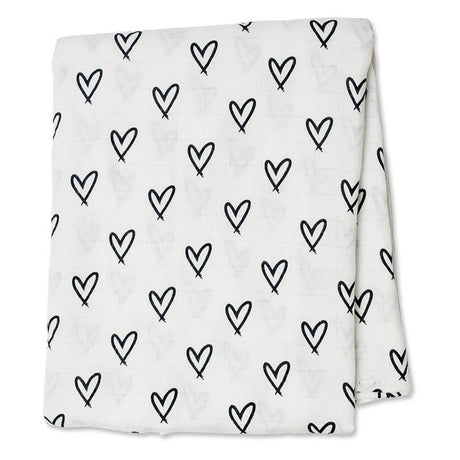 Deluxe Bamboo Swaddle - Messy Hearts - HoneyBug 