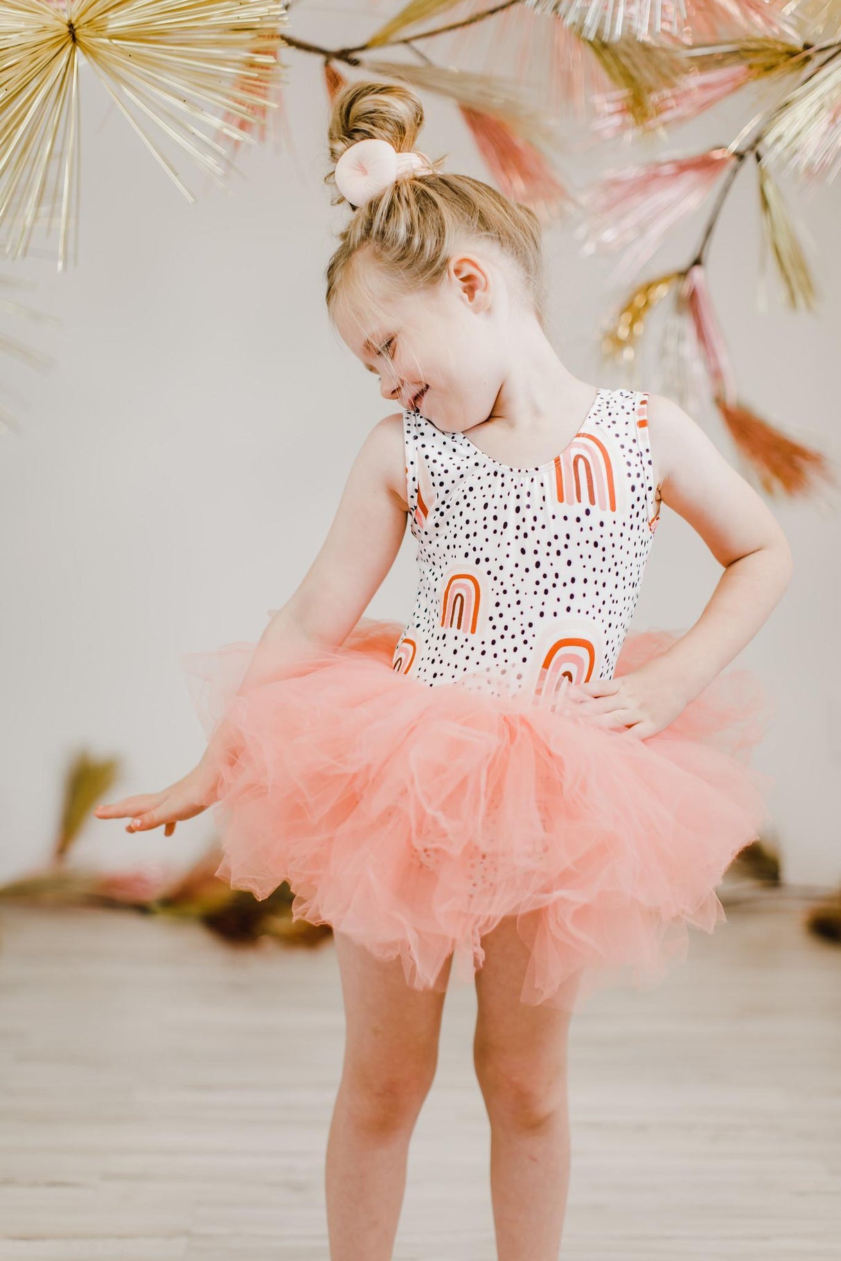 Peach Rainbow Tank Tutu Leotard