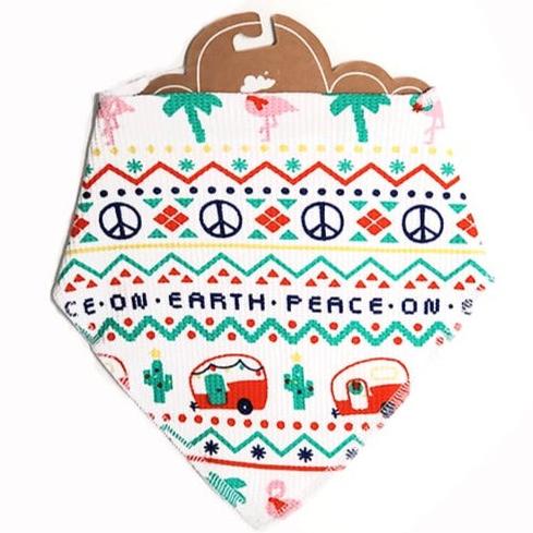 Bandana Bib - California Fair Isle/ White - HoneyBug 