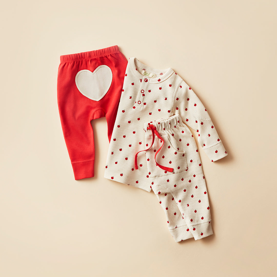 Apple Red Heart Pants