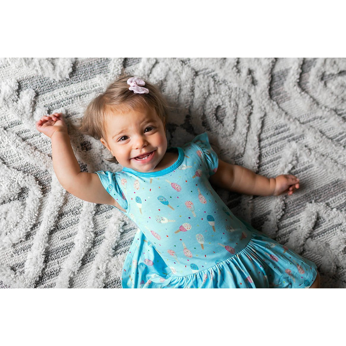 Aqua Popsicles Twirling Bodysuit Dress (3-24m) - HoneyBug 