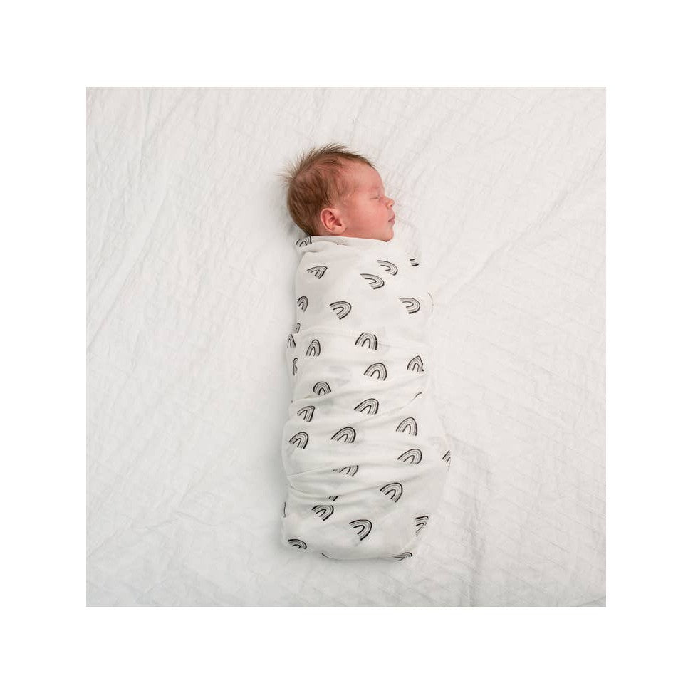 Deluxe Bamboo Swaddle - Black Rainbow - HoneyBug 