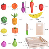 35 PCs Wooden Pretend Play Food for Kids Kitchen - HoneyBug 