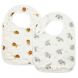 Elephant & Lion Bib Set