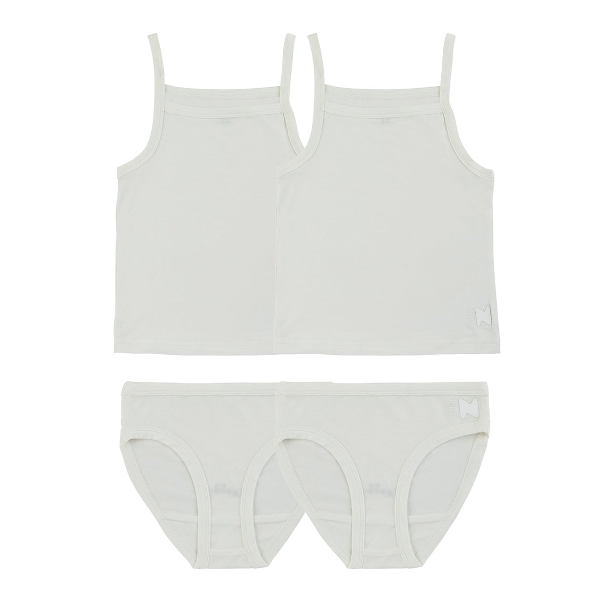 Bamboo Cotton White, Girl  (2 Sets) - HoneyBug 