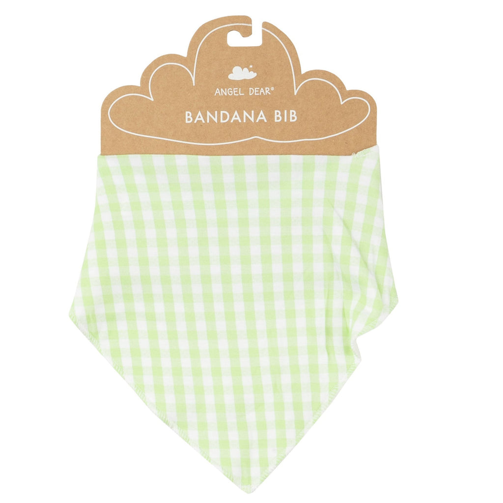 Bandana Bib - Mini Gingham Green - HoneyBug 