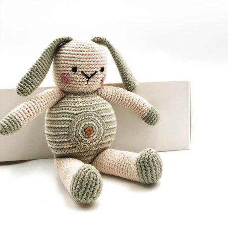 Organic Bunny Baby Toy - Teal - HoneyBug 