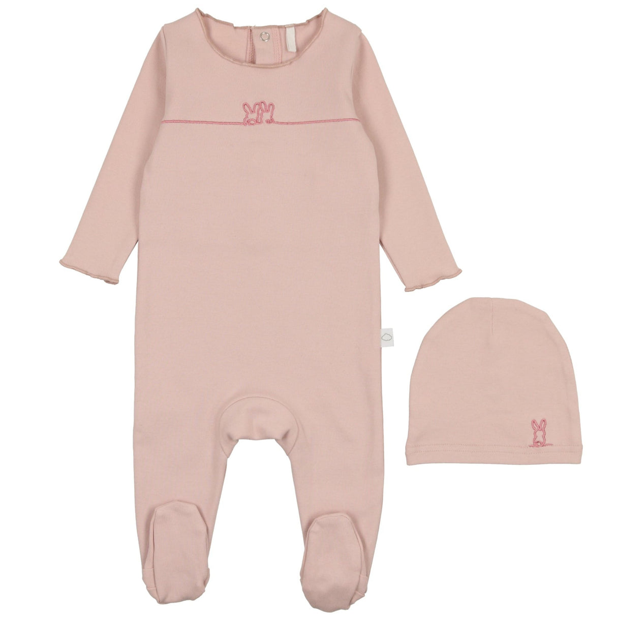 Bunny Graphic Footie-Pink