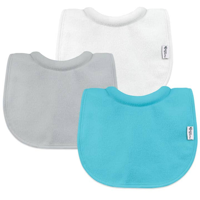 Stay-Dry Milk-Catcher Bibs (3pk) - Aqua/Grey - HoneyBug 