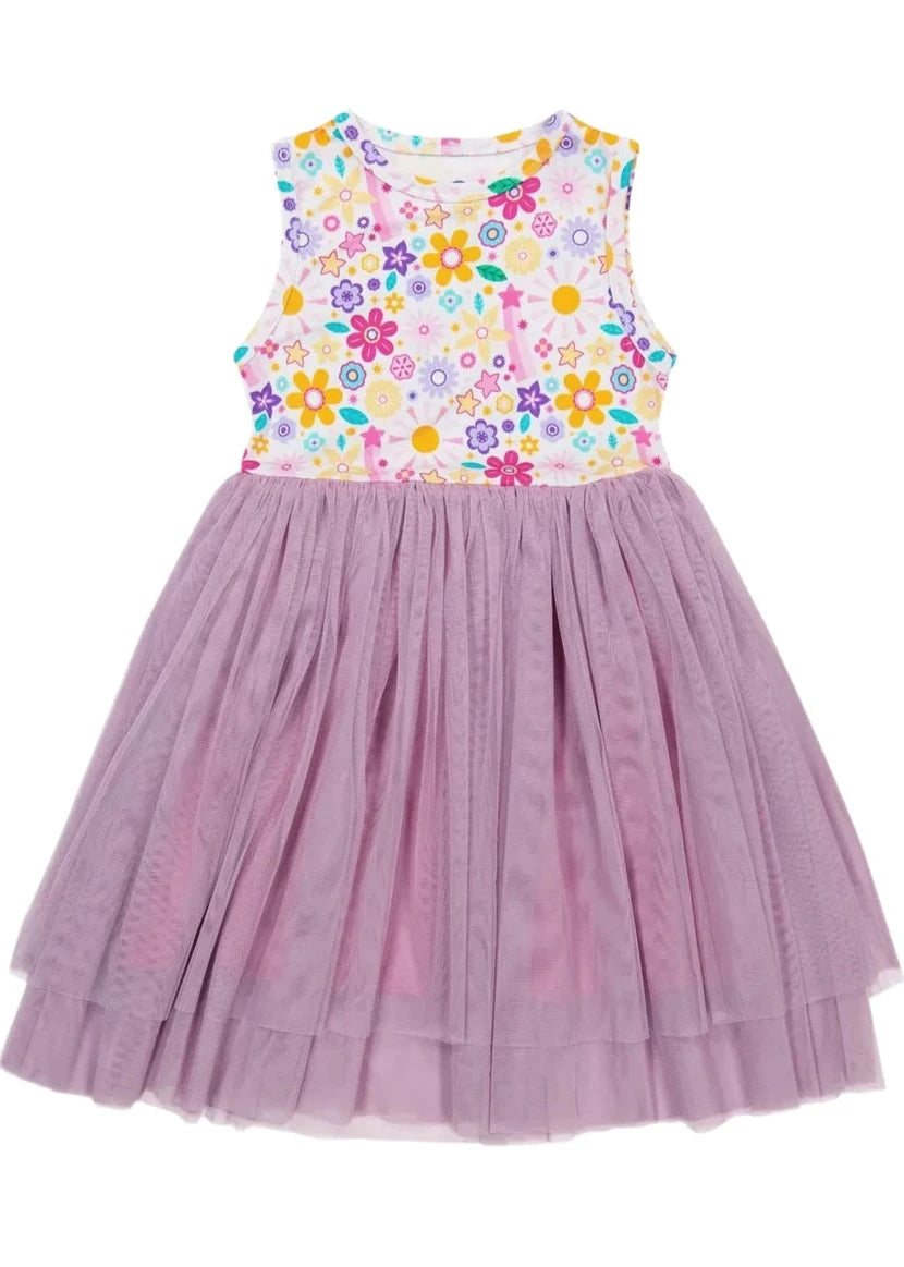 Bamboo Tulle Dress - Flower Power