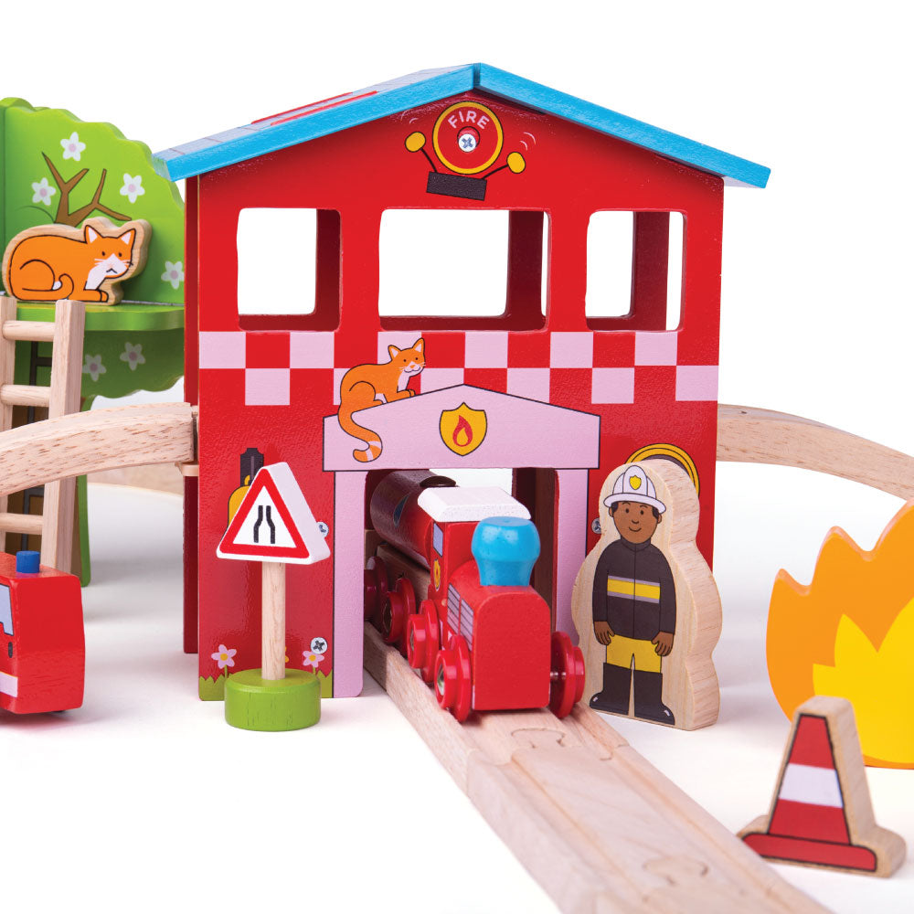 Fire Station Train Set