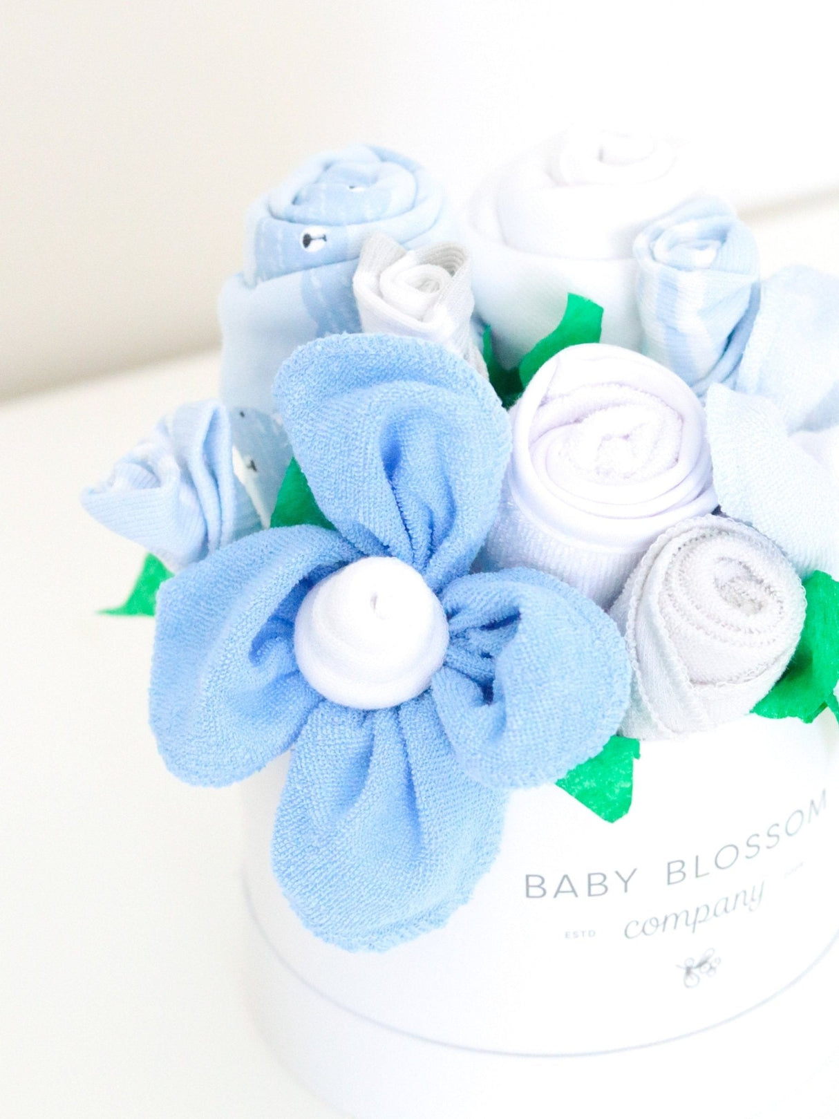 Blue Hatbox Bouquet - Petite