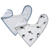 Orca & Blue Dash Bib Set - HoneyBug 