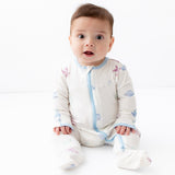 Blue Fish Zippered Footie - HoneyBug 