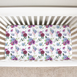 Fitted Crib Sheet - Blue Floral