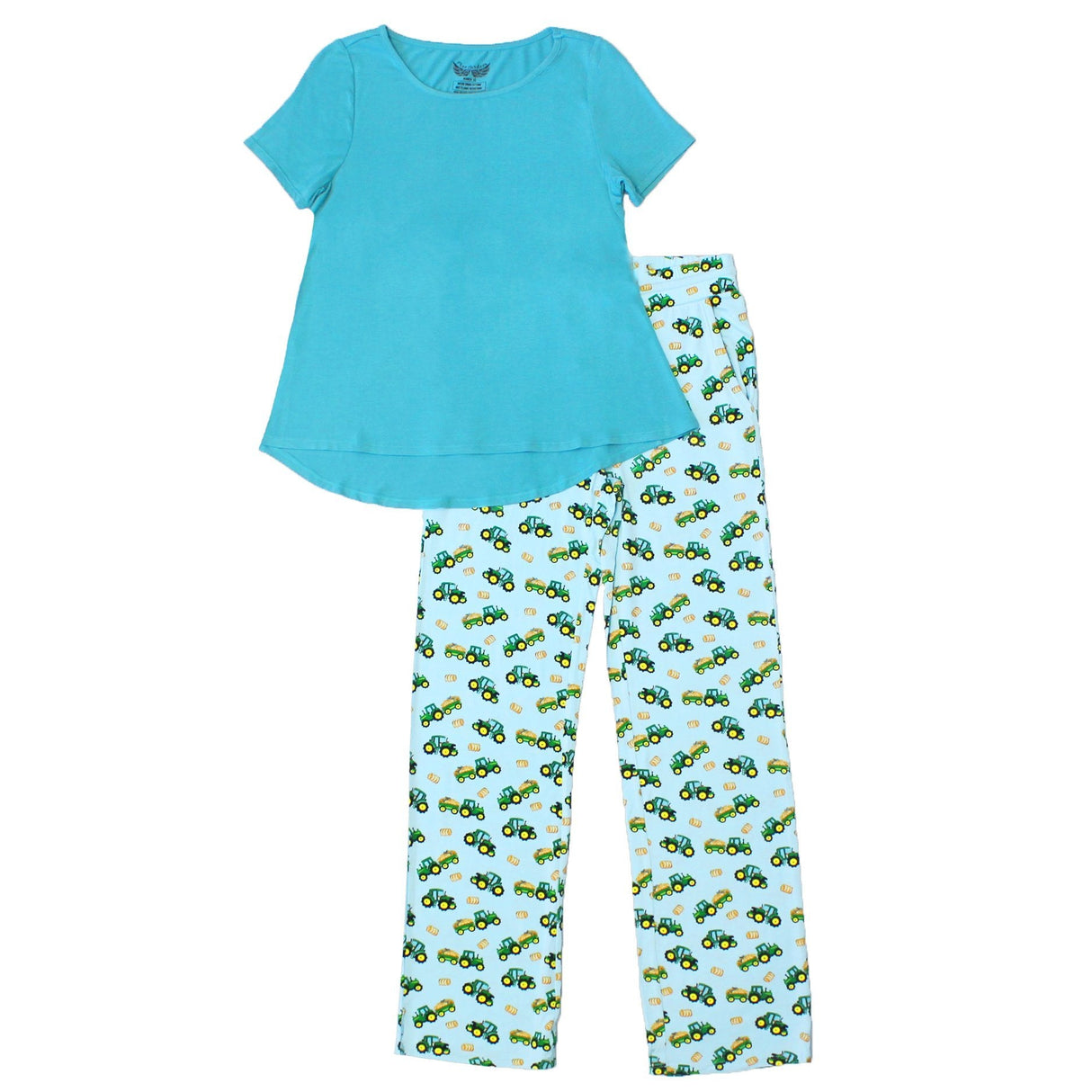 Breeze Tractors & Birdees Women's Short Sleeve Pajama Set - HoneyBug 