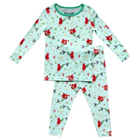 Brilliant-Sea Mermaids Long Sleeve Pajama Set (2T-10Y) - HoneyBug 