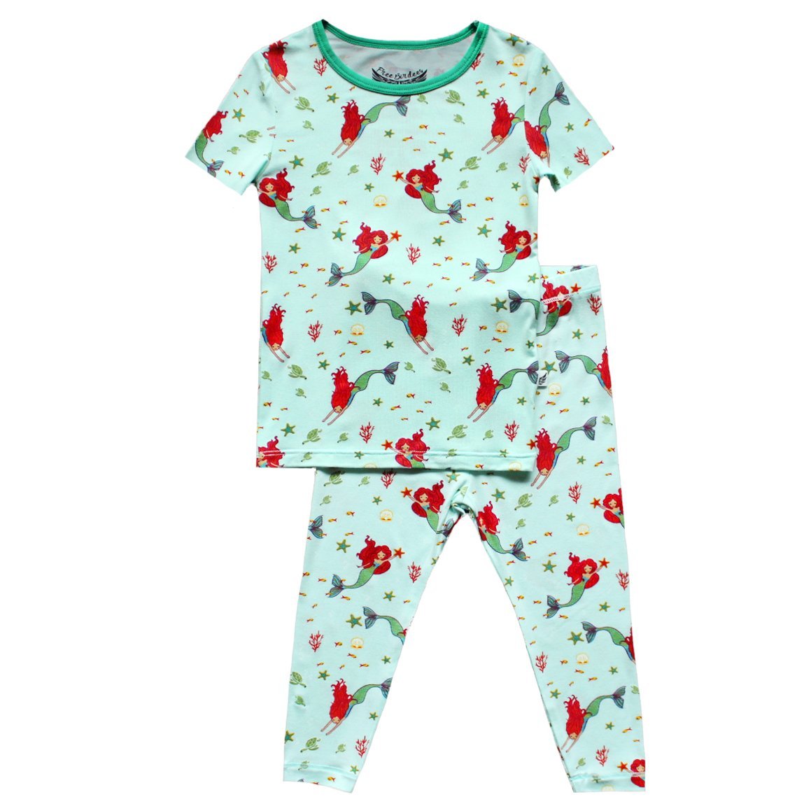 Brilliant-Sea Mermaids Short Sleeve Pajama Set (2T-10Y) - HoneyBug 