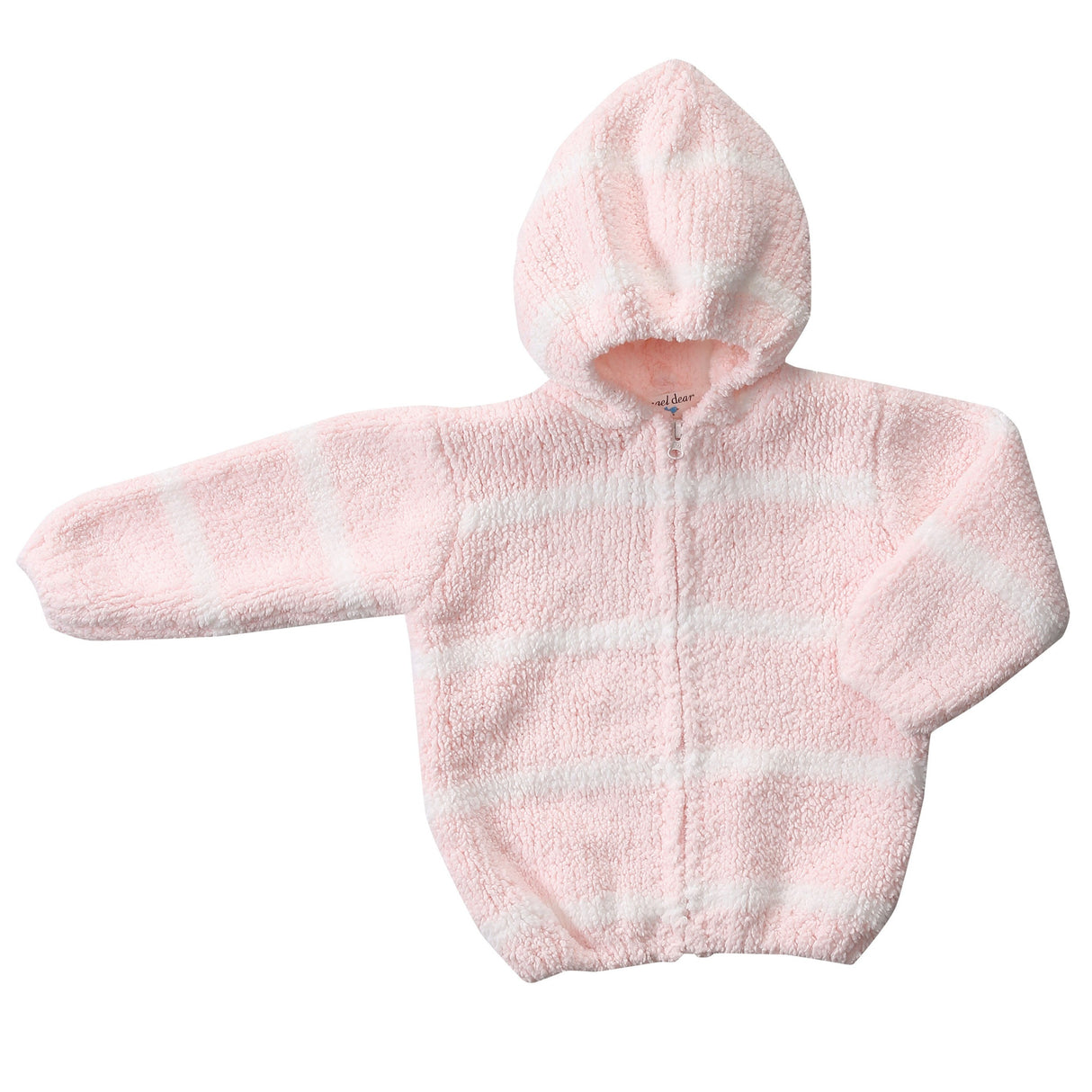 Chenille Hoodie - Pretty Pink / Ivory - HoneyBug 