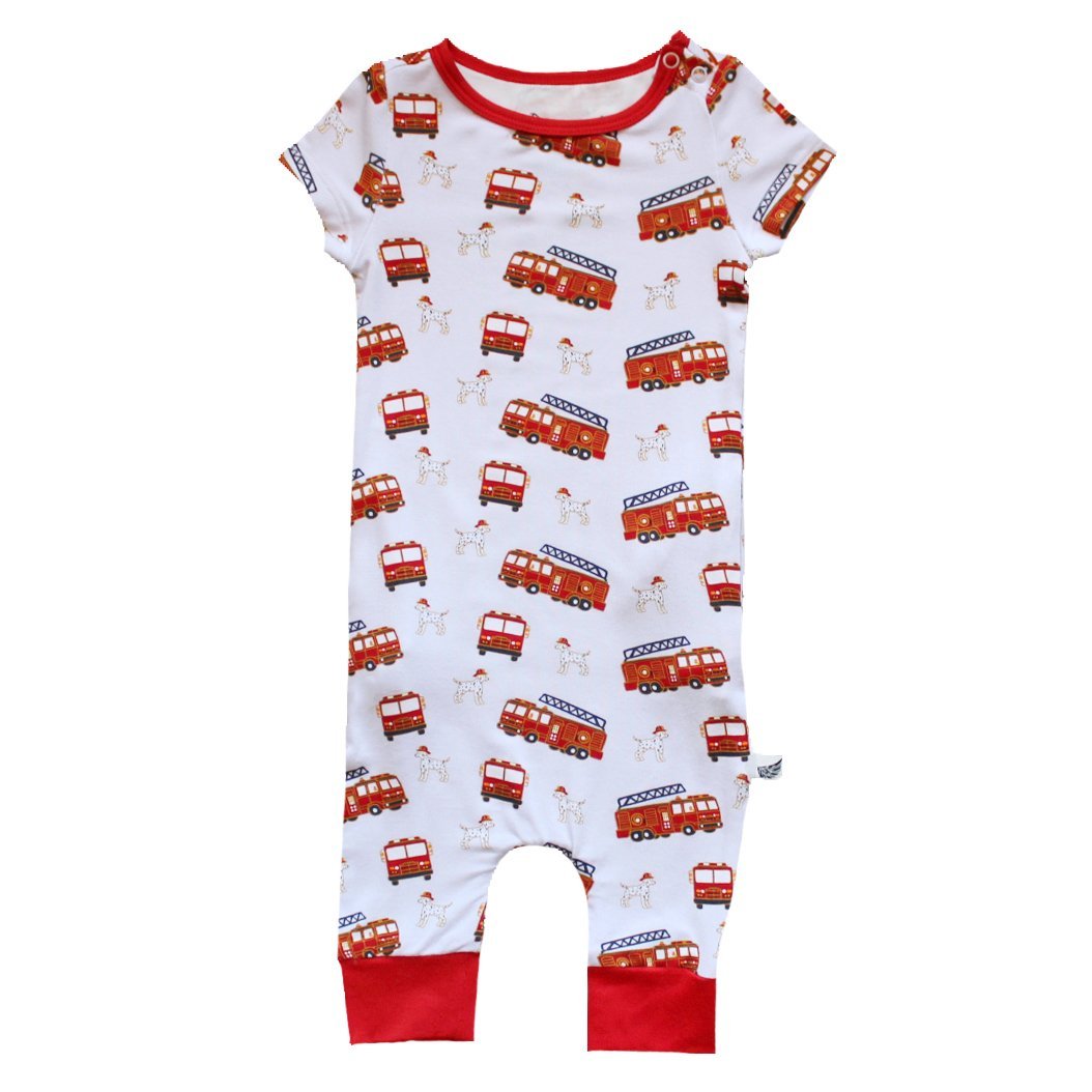 Cinder Firetrucks & Dalmatians Romper (0-24m) - HoneyBug 