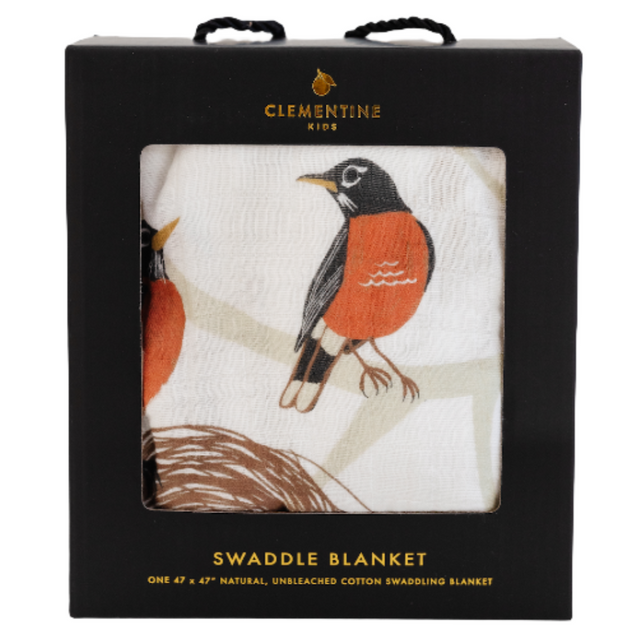 For the Birds Swaddle - HoneyBug 