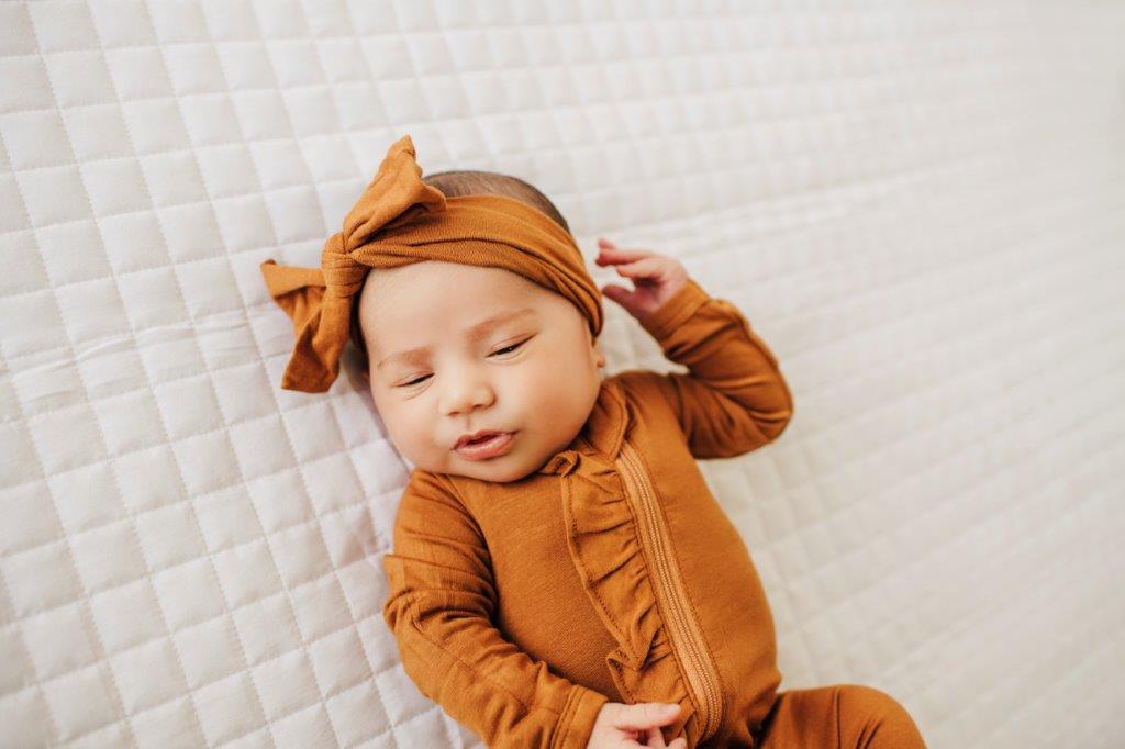 Ruffle 2 Way Zip Romper - Cognac