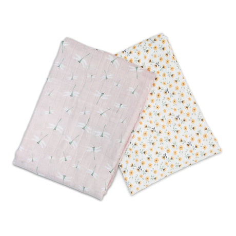 Cotton Swaddle 2 Pack - Vintage Floral & Dragonfly