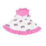 Cowgirl Bodysuit Dress - Pink Tractors - HoneyBug 