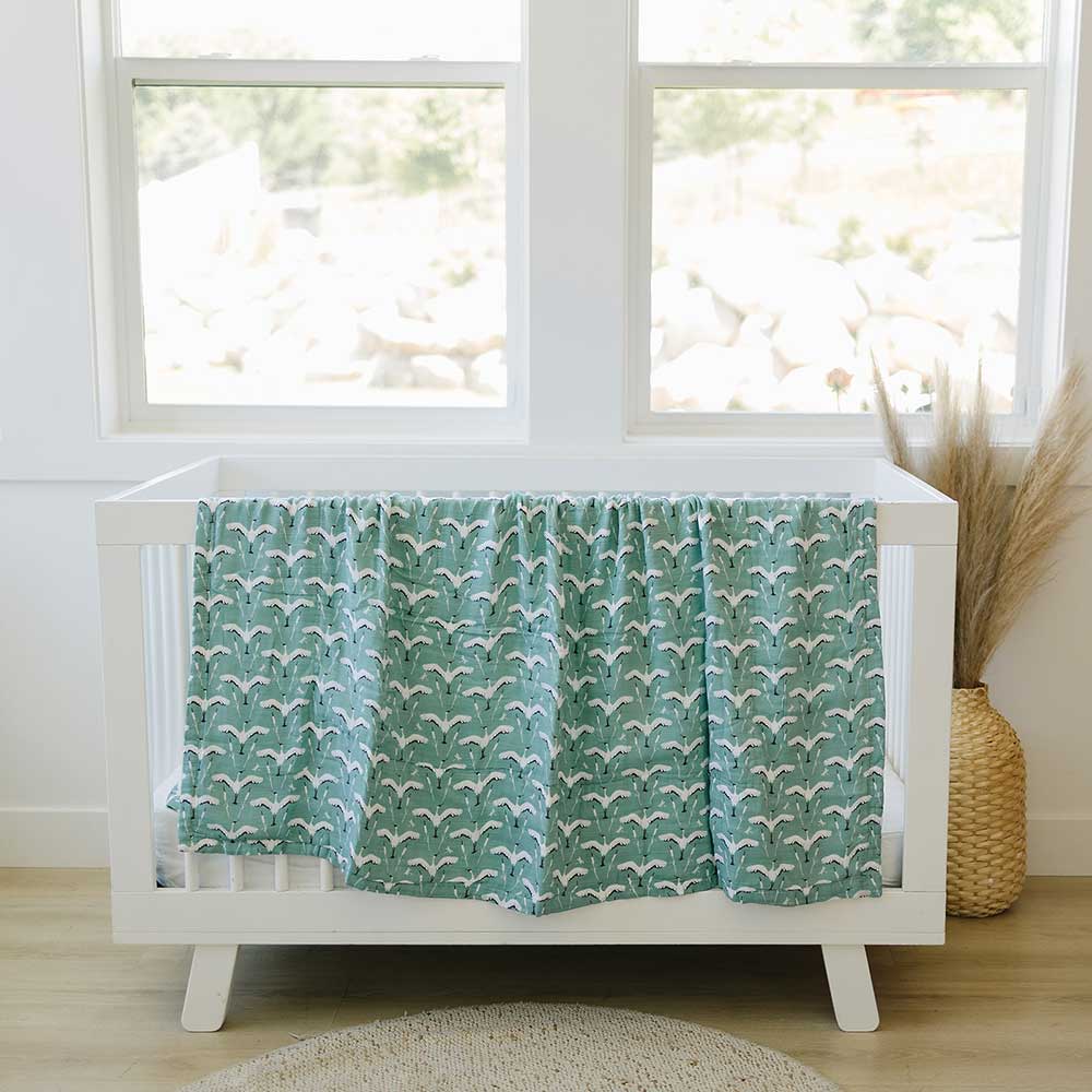 Crane + Dragonfly Oh So Soft Muslin Super Snuggle Blanket - HoneyBug 