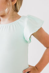 Pastel Green S/S Flutter Sleeve Leotard