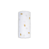 Muslin Cotton Swaddle Blanket - Large - Bees - HoneyBug 