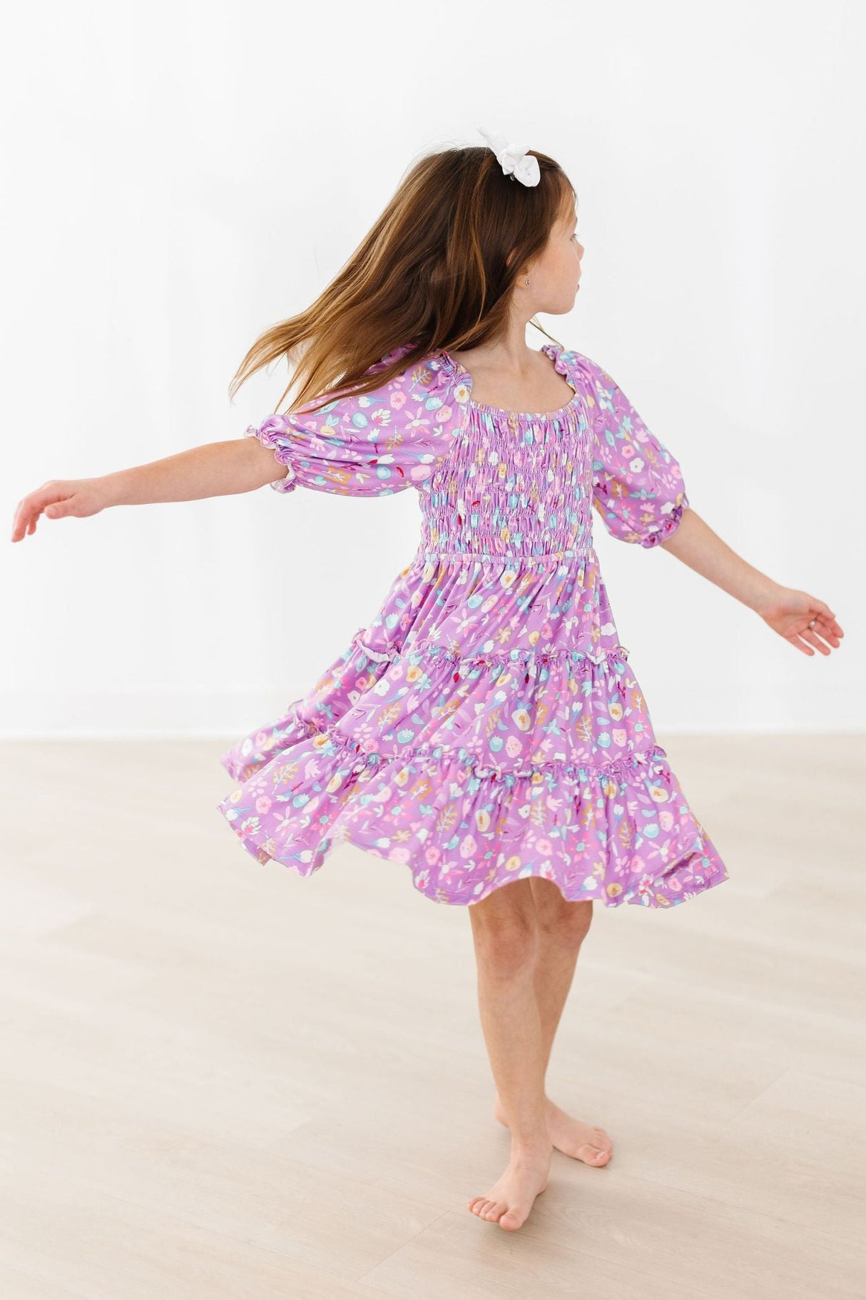 Playful Posy Smocked Ruffle Dress