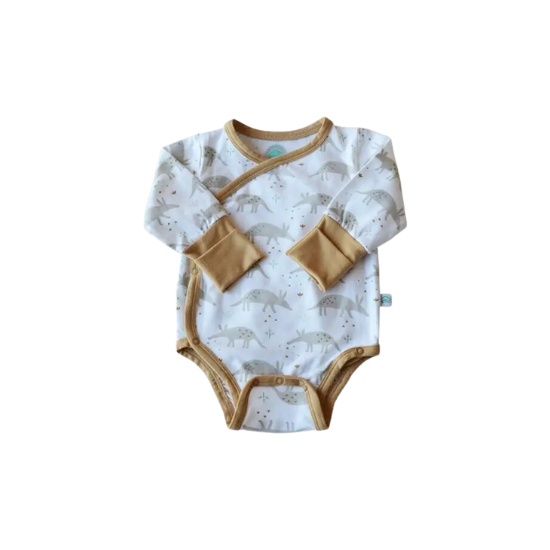 Grow with Me' Kimono Onesie - Ari Aardvark - HoneyBug 