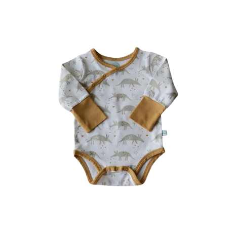 Shoulder Snap Long Sleeved Onesie - Ari Aardvark - HoneyBug 