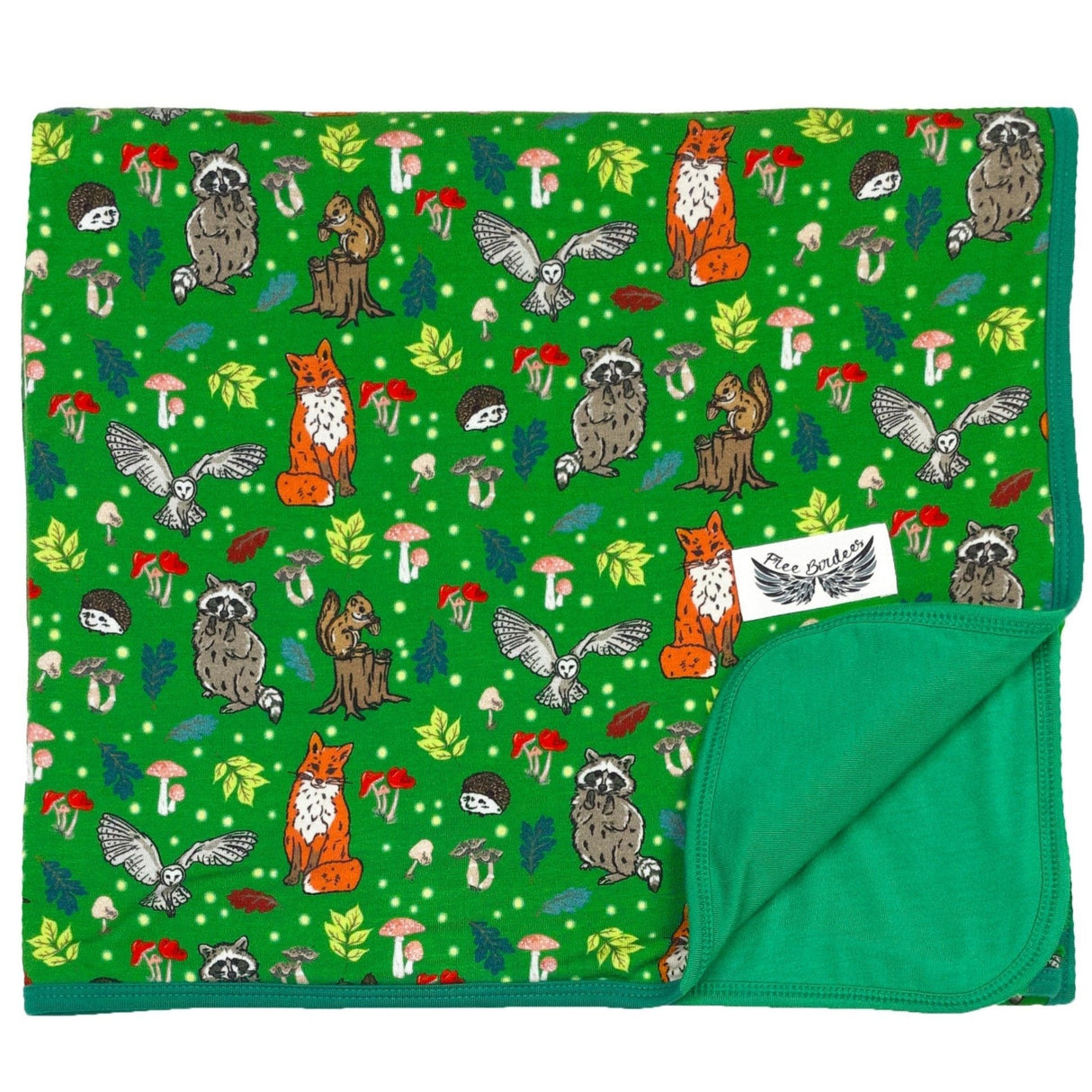 Enchanted Forest Woodland Animals Double-Layered Throw Blanket