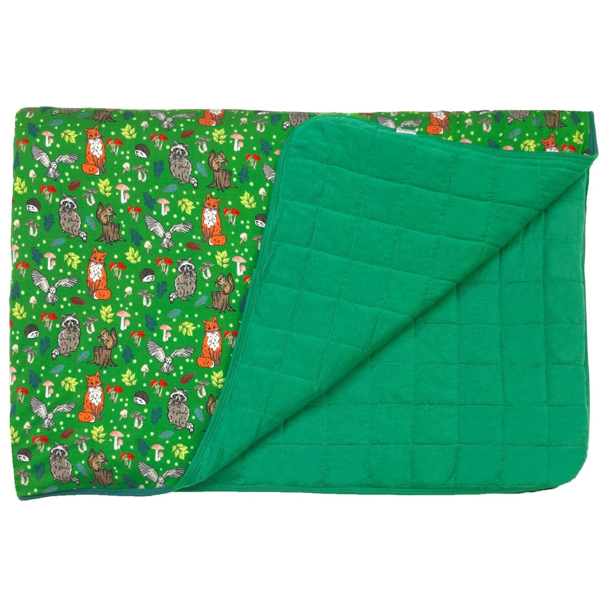 Enchanted Forest Woodland Animals Quilted Toddler Blanket