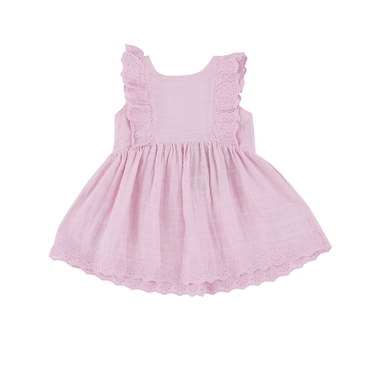 Eyelet Edged Dress And Dc - Ballet Solid Muslin - HoneyBug 