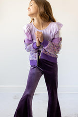 Lavender L/S Flutter Sleeve Leotard