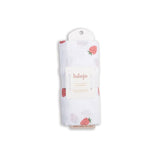 Muslin Cotton Swaddle Blanket - Large - Strawberries - HoneyBug 