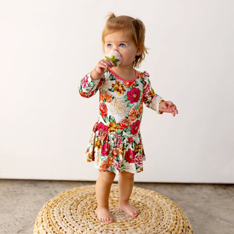 Fall In Love Twirling Bodysuit Dress (3M-24M)