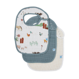 Cotton Muslin Classic Bib 3 Pack - Farmyard Set - HoneyBug 