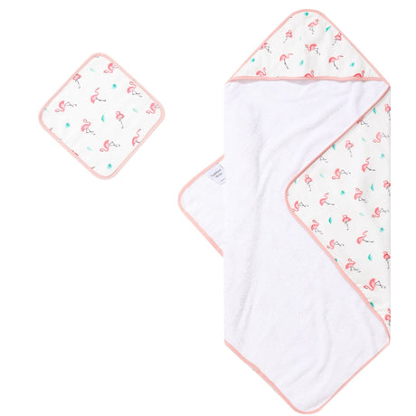 Flamingo Hooded Towel Set - HoneyBug 