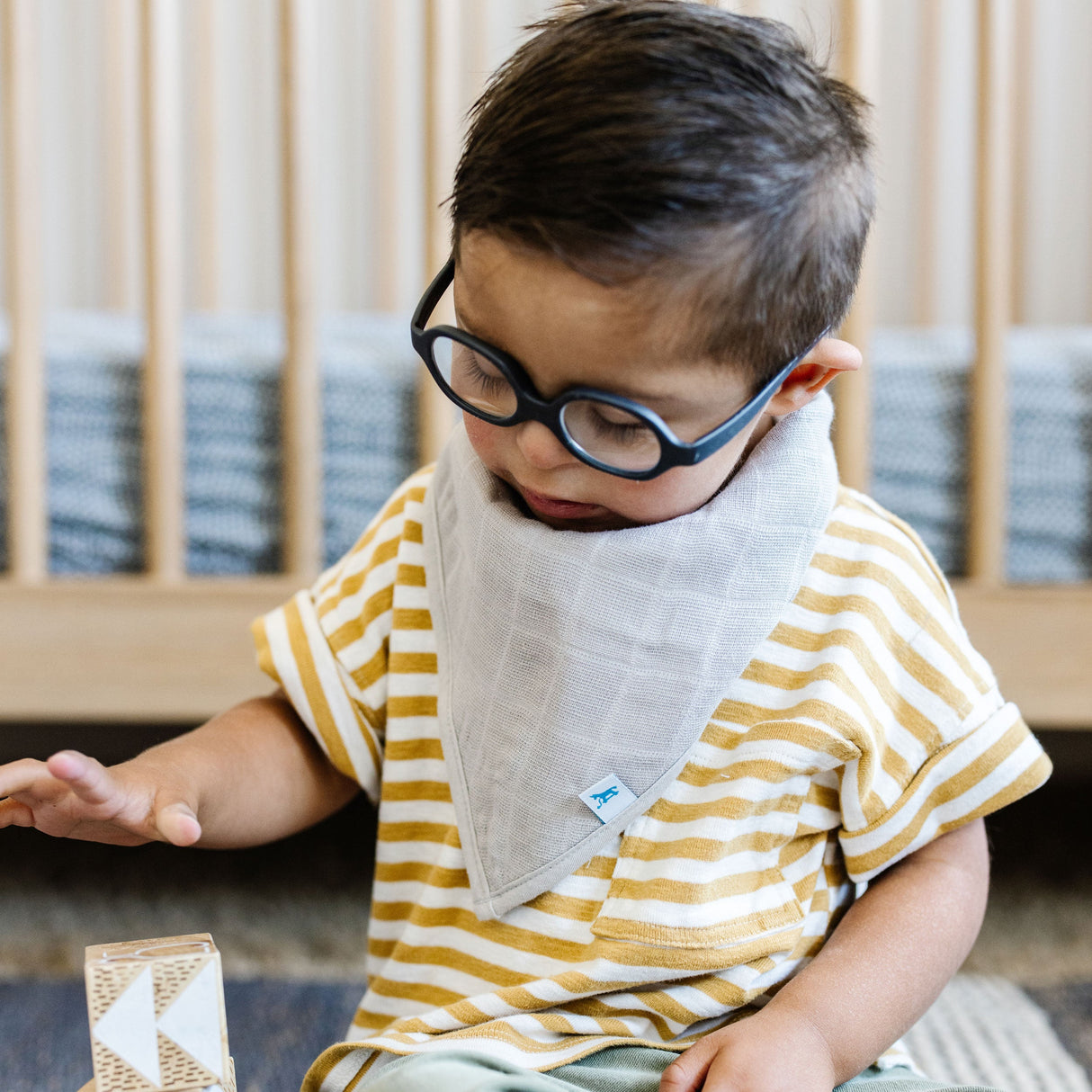 Cotton Muslin + Fleece Bandana Bib 4 Pack - Wallflower