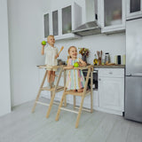 Foldable Step Stool for Toddlers - Kid Chair That Grows - Beige