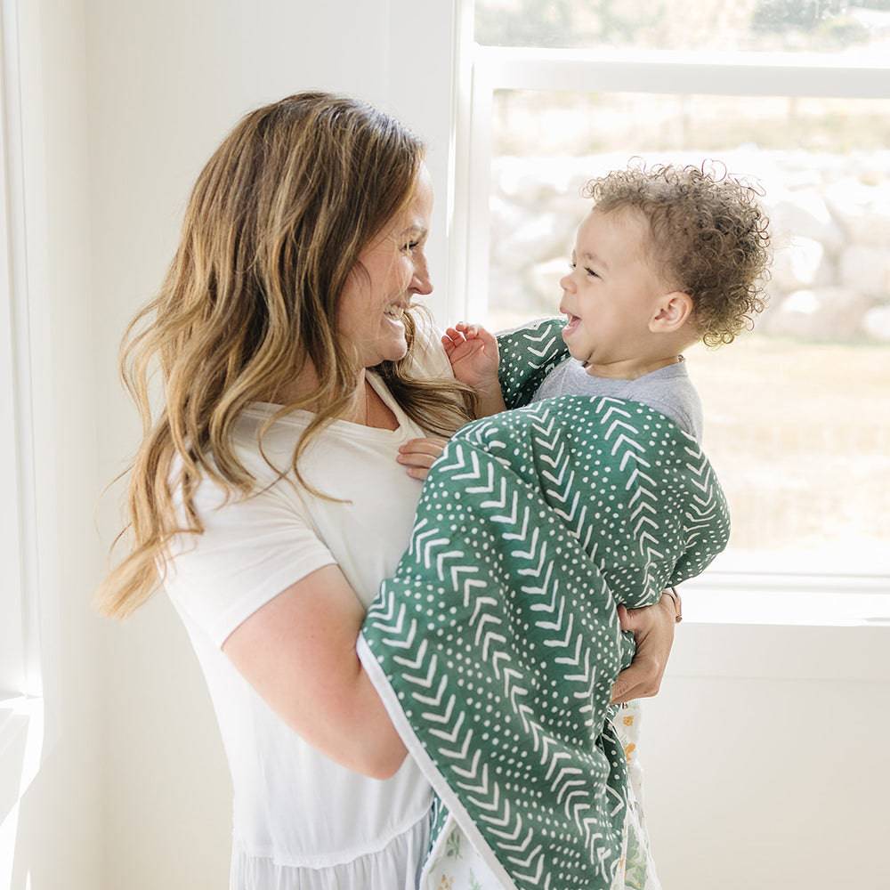 Forest Friends + Mudcloth Premium Cotton Snuggle Blanket - HoneyBug 